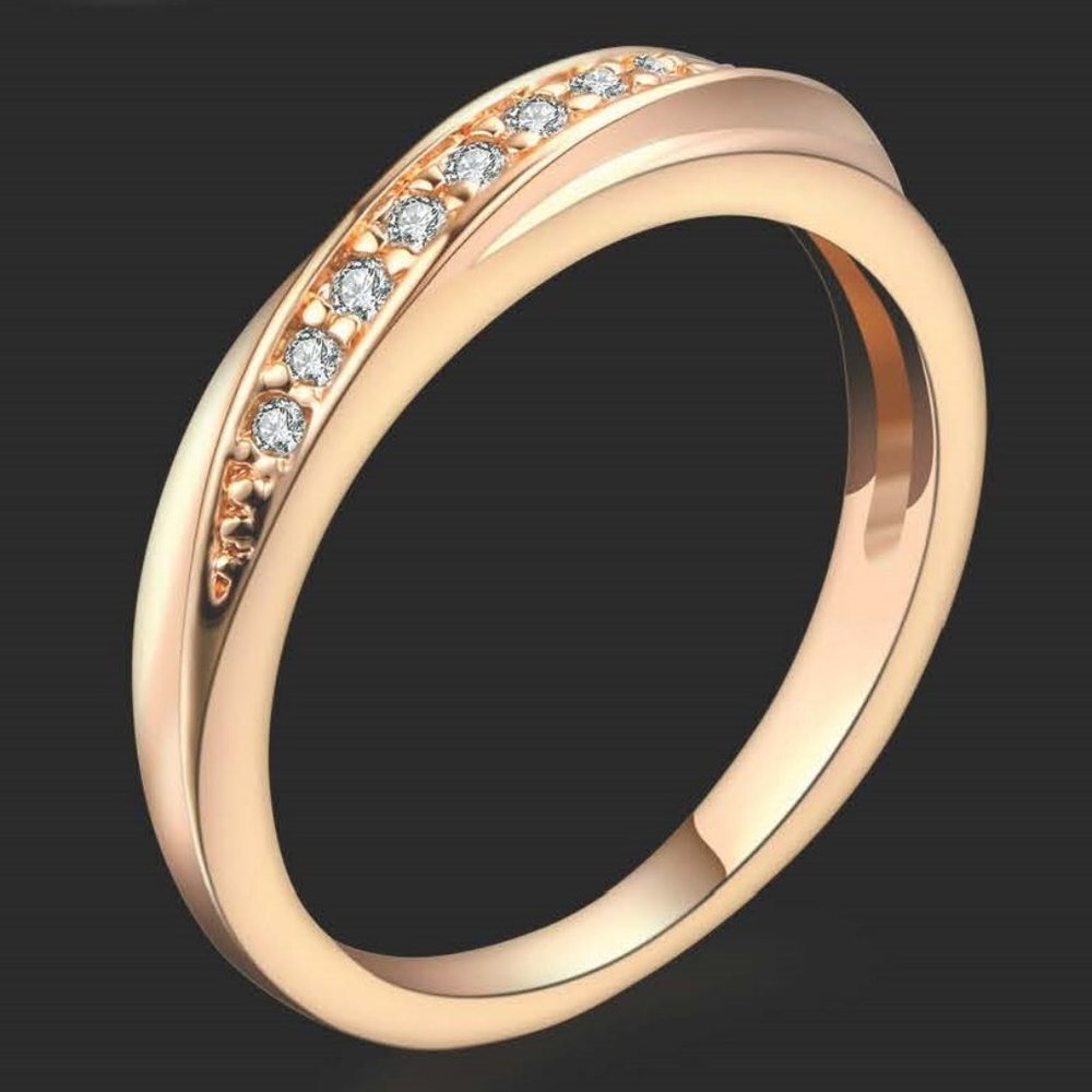 Anastasia Wedding Band AAA CZ Diamonds/Rose Gold